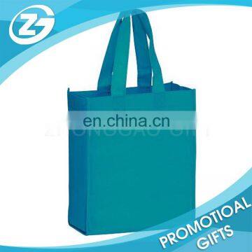 Custom blue cheap fabric non woven polypropylene tote bag