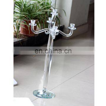 Set of Crystal Candle Holders 5 Arms Glass Candle Flame Protectors Candlestick photo-5