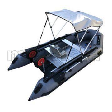 (CE) China Rigid Inflatable Aluminum Floor Fishing Rubber Rowing Boat Dinghy With Tent