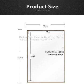 Modern Stainless Steel Frame Square Metal Living Room Decorative Wall Mirror photo-5