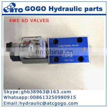 low price hydraulic solenoid valves/ 4WE 6 D62 solenoid directional valve with self-locking emergency push rod