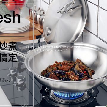 stainless steel  wok +steamer