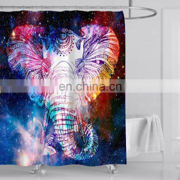 Artist Painting Elephant Heaf Galaxy Polyester Fabric Shower Curtain photo-5