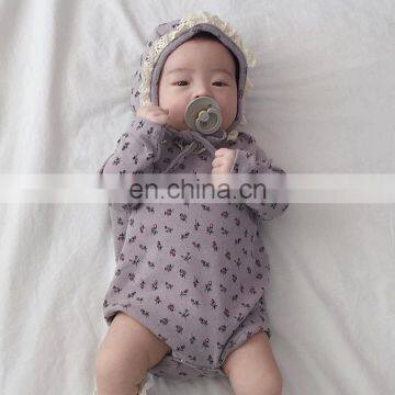 2020 New Style Babys Girls Printed Romper With Hat Autumn Cotton Babys Jumpsuit 6-24 Month