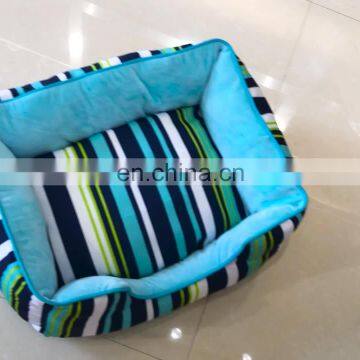 Eco friendly pet bed fashion stripes pet cat dog bed with pillow