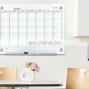 Low price magnetic flexible planner glass recordable message whiteboard