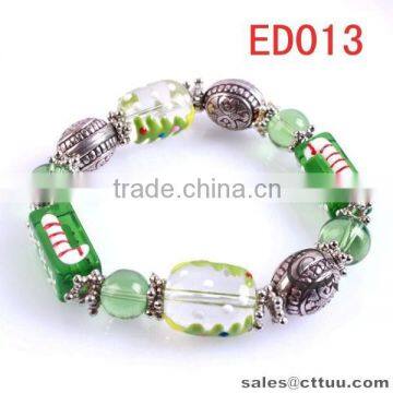 china online shopping green glass bead bracelet