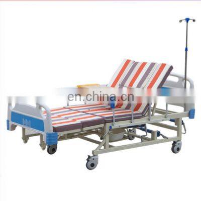 Full song medical bed with the function of back up and leg down with roller household bed