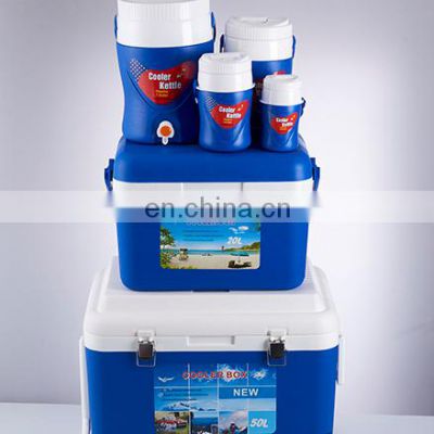 6pcs 0.4L 1.0L 2.2L 7.2L 20L 50L different capacity plastic insulated cooler box set BPA free for camping