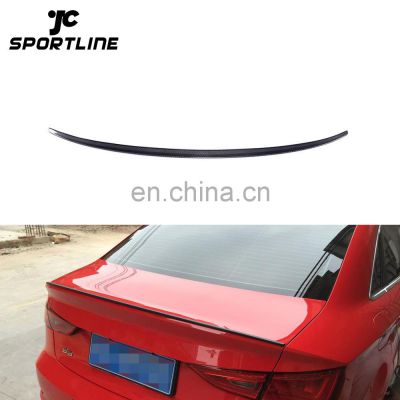 14-18 Carbon Fiber A3 Rear Ducktail Spoiler for Audi A3 S3 4D Sedan Saloon Car