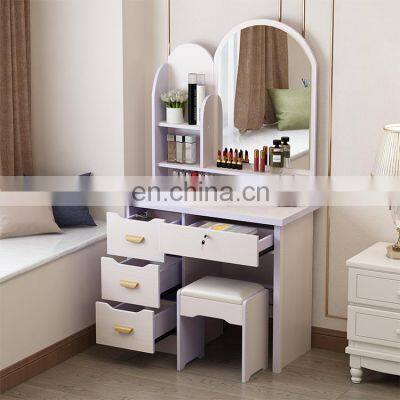 4 Drawers Adjustable Vanity Table Makeup Dresser Furniture Drawers