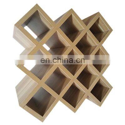 Factory wooden MDF pu display red wine bottle rack