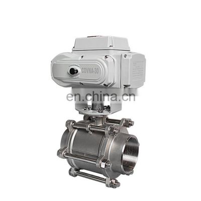 2 Ways threaded Motorized Electric Ball Valve Stainless steel 304 Modulating Flange Type Ball Valve Type 4-20mA