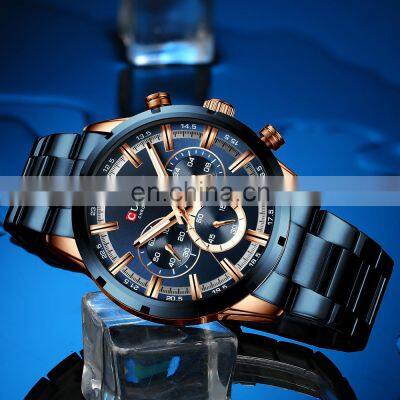 Men Quartz Wrist Watches Stainless Steel Strap Luxury Gold Chronograph Business Waterproof Watch photo-5