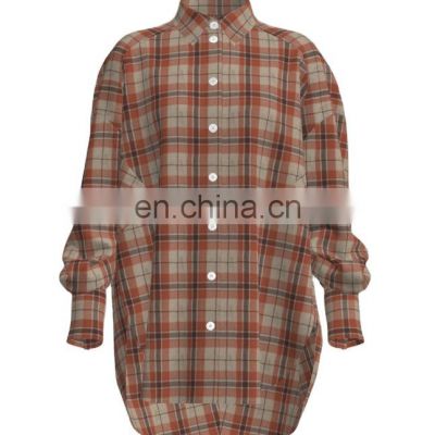 2022 Popular Yarn Dyed Beige Check Crepe Design