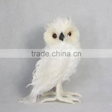 2015 artificial white feather owl christmas decoration