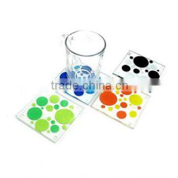 Color printed glass pad square drink glass coaster