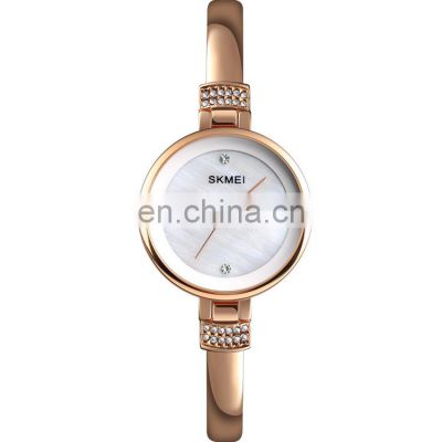 Minimalist ladies watch Skmei 1409 luxury rose gold japan movement stainless steel quartz watch for women