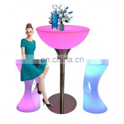 Custom made lounge acrylic led bar table with water bubbles wall effect