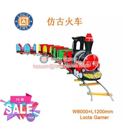 Guangdong Zhongshan Tai Lok Amusement Equipment Indoor and outdoor small custom track small train fiberglass reinforced plastic antique train (LT-PR30)