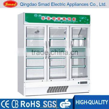 vertical beverage cooler drink bottles chiller freezer Multi glass doors refrigerator                        
                                                Quality Choice