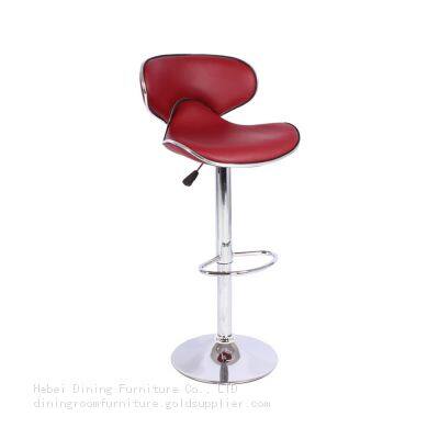 Butterfly Back High Stool with PU Seat Silver Footrest DB-U73S