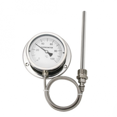 Pressure thermometer stainless steel high-precision industrial shock-resistant boiler water temperature oil temperature thermometer