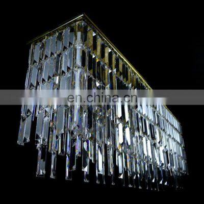 Modern Crystal Chandelier with LED Light Source Iron and Glass Lamp Body for Dining Room Kitchen Island Bar Counter