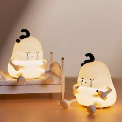 EGOGO Custom Cute Chubby Silicone Lamp Timing Switch Mobile Phone Holder Kids Led Lamp Bedroom Sleep Night Light photo-3
