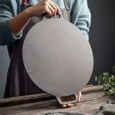 11-Inch Cast Iron Roti Tawa, Double Handled Cast Iron Crepe Pan for Dosa, Tortillas photo-3