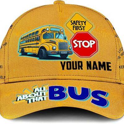Custom School Bus Driver Hat – Personalized 3D Print Baseball Cap