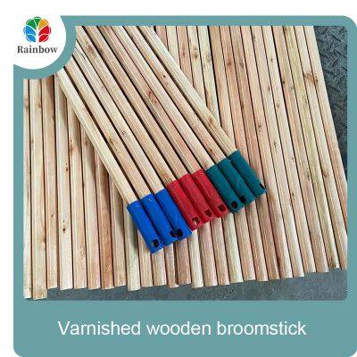 Factory Wholesale Furniture Varnished Wooden Broomstick for Plastic Broom Mop Handle Floor Cleaning Supplies