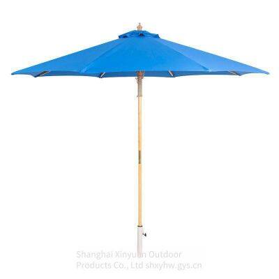 Beechwood Courtyard Umbrella Suitable for Swimming Pools and Terraces, Wooden Center Pole Umbrella, High-quality Solid Wood Outdoor Sunshade Umbrella