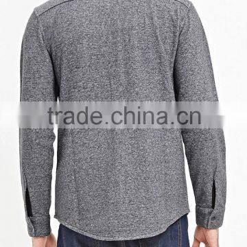 Cool Man Grey Thick Winter Warm Long Sleeve Button Down Shirts photo-3