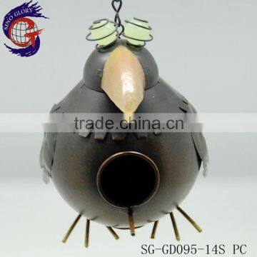 metal hanging crow bird house