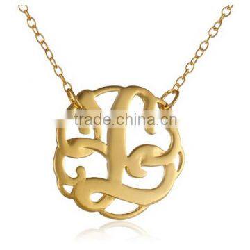 Stainless Steel Initial Necklace Jewelry Gold Plated Monogram Initial Necklace L