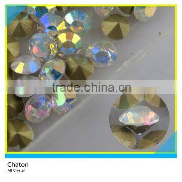 Hot Fix Pointback Chaton AB Crystal Chaton for Garment Decoration