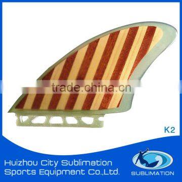 Easy Maneuverable Fcs/Future Quads Fin, Durable Epoxy Resin Fiberglass Honeycomb, Half Carbon Side Fin, Wooden Rear Fin