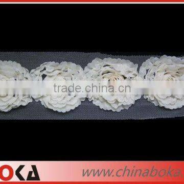 Fashion chiffon flower lace trim wholesale