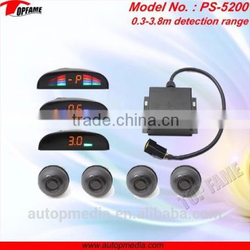 PS-5200 car anti-collision sensor system with LED monitor display,beep alert and 0.3-3.8 sensor detection