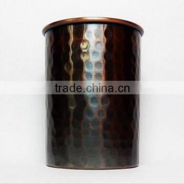 TALL VOTIVE HOLDER HAMMERED ANTIQUE