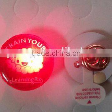 Customized Glowing light LED badge pins for promotional gifts