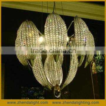 latest design crystal beads paw shape chandelier pendant light for hotel decoration