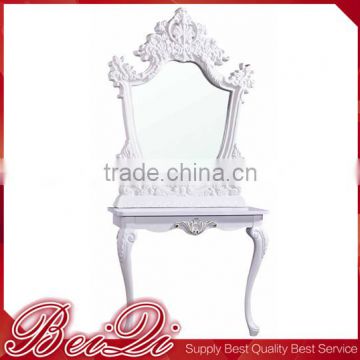 2016 New model on sale recommend type Luxury Salon Wall table with table barber shop hair dressing mirror table