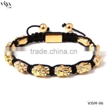 High Quality Stainless Steel Buddha Bracelet PVD Plated Real 18k Gold Color photo-4