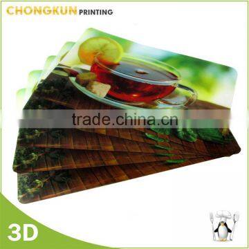 Customized promotional gifts printing 3D Lenticular plastic table mat