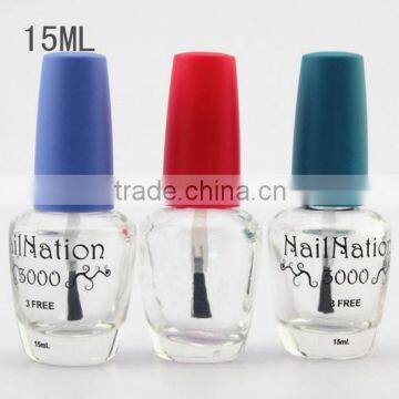 Glass Bottle Manufacturers Coating Clear Glass Nail Polish Bottle 15ml