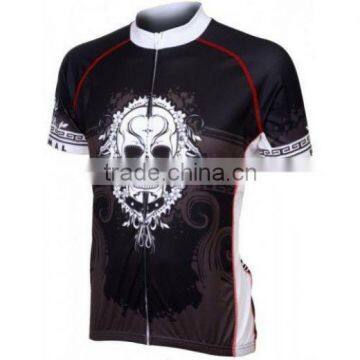 100%polyester Sublimation Human Skeleton Print Cycling Top Shirt Out Door Sport Wear