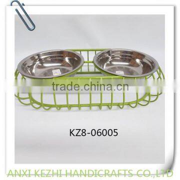 KZ8-06005 stainless steel pet bowl with metal stand