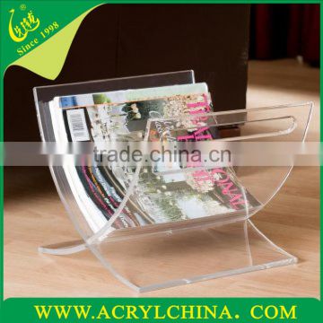 Transparent acrylic magazine display holder PMMA book display rack acrylic display holder